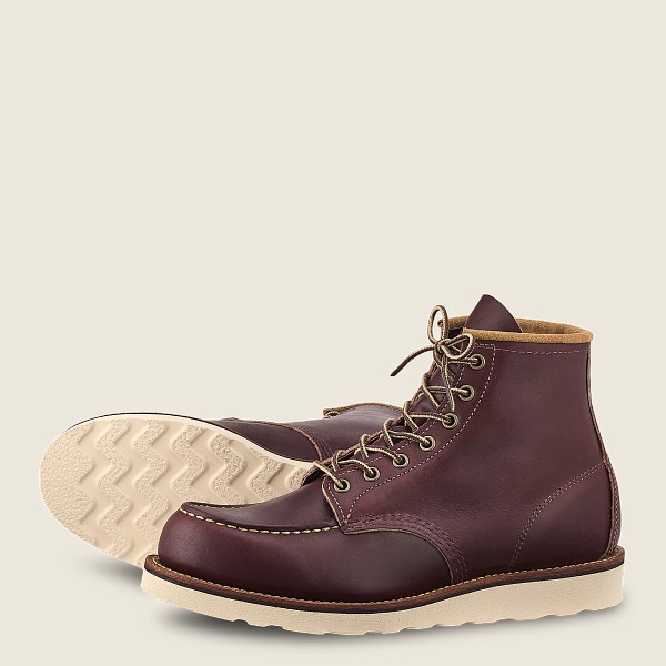 Botas Red Wing Heritage Hombre Vino - Classic Moc - 6-Inch Mesa Cuero - 561-SLMDFC